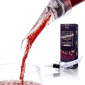VinFlow5 Wine Aerator Pourer, Premium Decanter Bottle Spout w/Gift Box, By-The-Glass Aerating for Better Tasting Vino