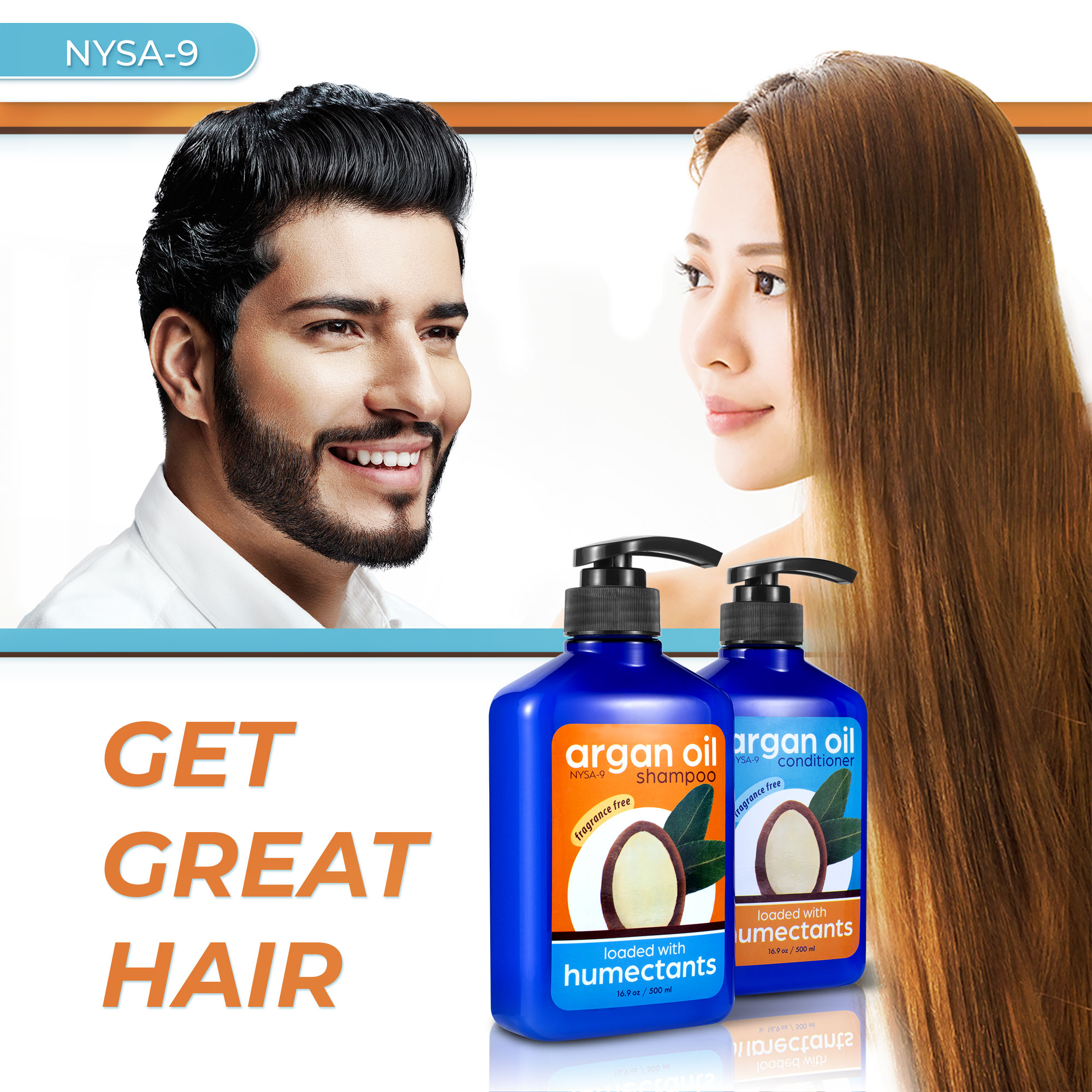 Nysa-9 Moroccan Argan Oil Shampoo and Conditioner Set for Men & Women, Hydrating, Thickening, Anti-Frizz Shampoo & Conditioner for Fine, Curly, Dry, Damaged & Color-Treated Hair (16.9 fl oz ea) - Image 7