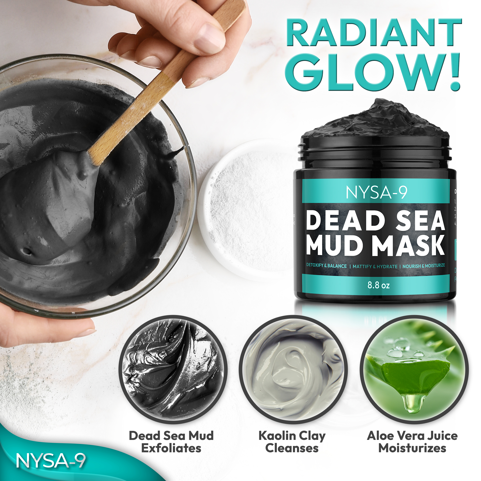 Dead Sea Mud Mask for Face & Body, Exfoliating Spa Treatment for Acne & Skin Problems by Nysa-9 - Image 2