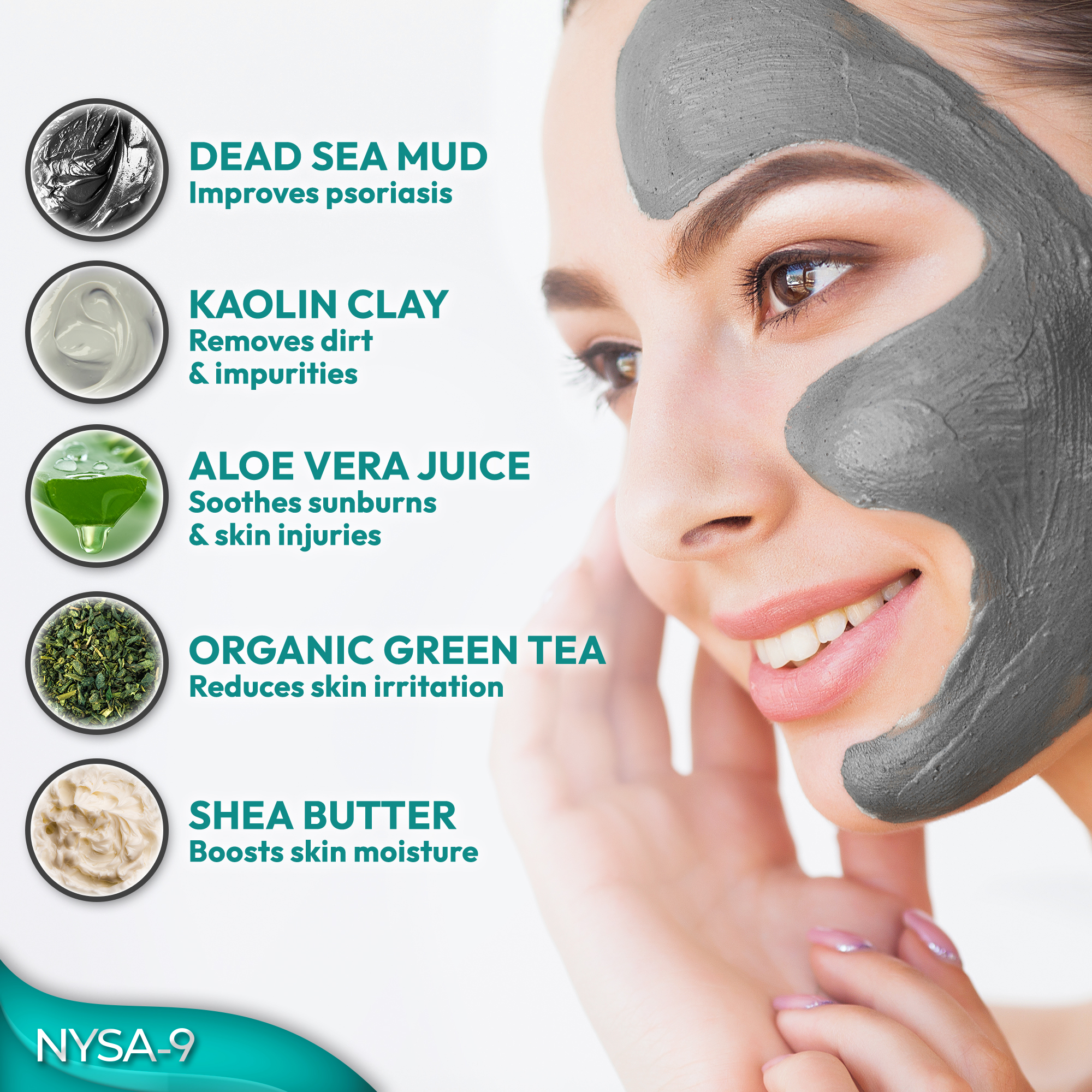 Dead Sea Mud Mask for Face & Body, Exfoliating Spa Treatment for Acne & Skin Problems by Nysa-9 - Image 5