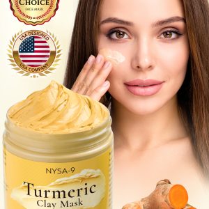 Turmeric Clay Face Mask W/ Bentonite for Skin Care Facial Beauty Reduce Acne and Scars Mask, Boosts Circulation, Skin Brightening Mask Deep Clean Pore by Nysa-9