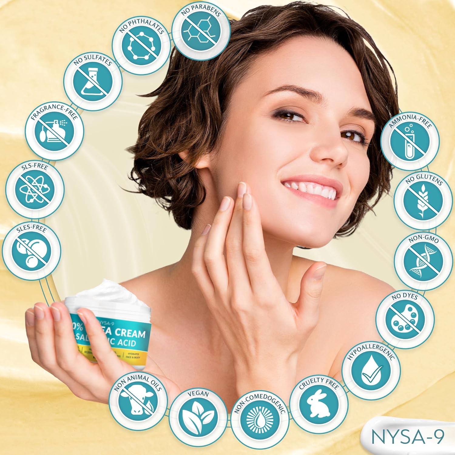 Ultra-Hydrating 40% Urea Foot Cream 250 ml/8.5oz Plus 0.5% Salicylic Acid for Dry, Cracked Feet, Heels & Hands, Intensive Moisturizer & Skin Barrier Repair for Calluses & Psoriasis by Nysa-9 - Image 7