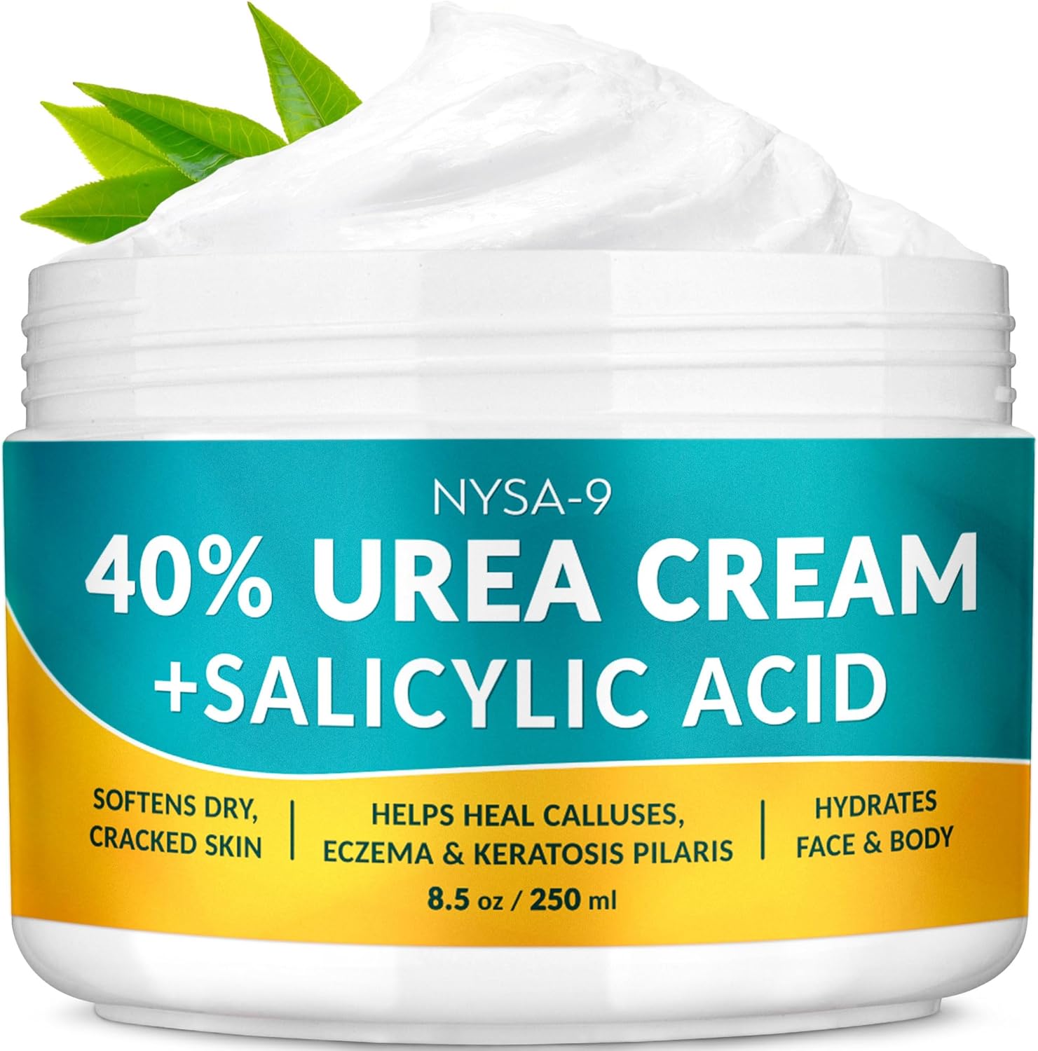 Ultra-Hydrating 40% Urea Foot Cream 250 ml/8.5oz Plus 0.5% Salicylic Acid for Dry, Cracked Feet, Heels & Hands, Intensive Moisturizer & Skin Barrier Repair for Calluses & Psoriasis by Nysa-9 - Image 1