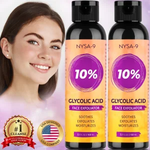 Glycolic Acid 10% AHA Face Exfoliator, 2 Pack, Gentle Facial Exfoliant by Nysa-9